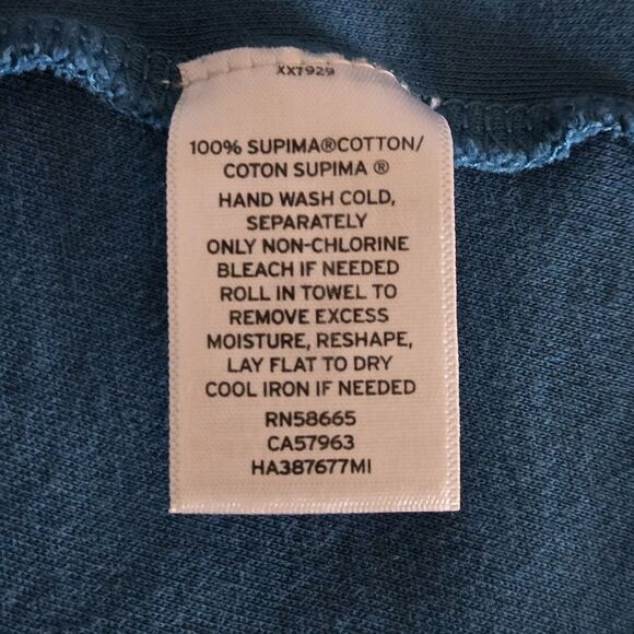 Halogen Women's Blue Flare-Sleeve V-Neck Top • Supima Cotton Jersey Knit Plus 2X - Picture 7 of 8